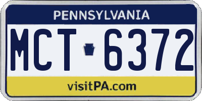 PA license plate MCT6372