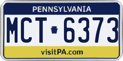 PA license plate MCT6373