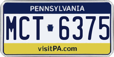 PA license plate MCT6375