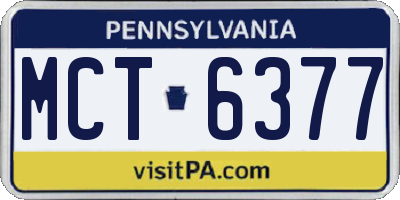 PA license plate MCT6377