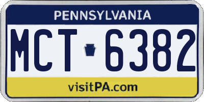 PA license plate MCT6382