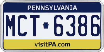 PA license plate MCT6386