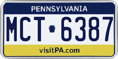 PA license plate MCT6387