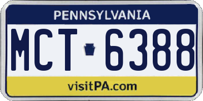 PA license plate MCT6388