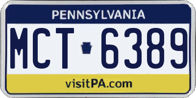 PA license plate MCT6389