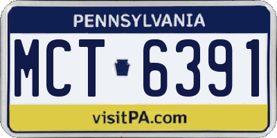 PA license plate MCT6391