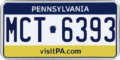PA license plate MCT6393