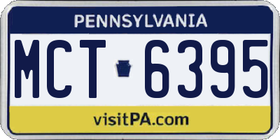 PA license plate MCT6395