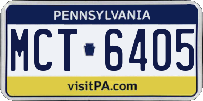 PA license plate MCT6405