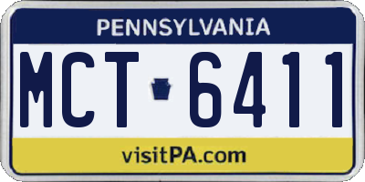PA license plate MCT6411