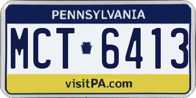 PA license plate MCT6413