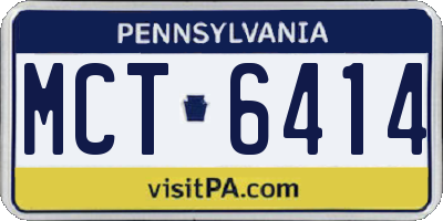 PA license plate MCT6414