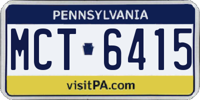 PA license plate MCT6415