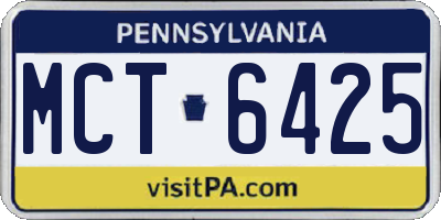 PA license plate MCT6425
