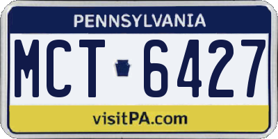 PA license plate MCT6427