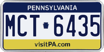 PA license plate MCT6435