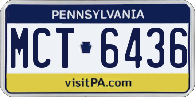 PA license plate MCT6436