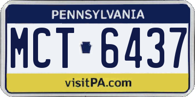 PA license plate MCT6437