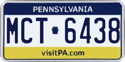 PA license plate MCT6438