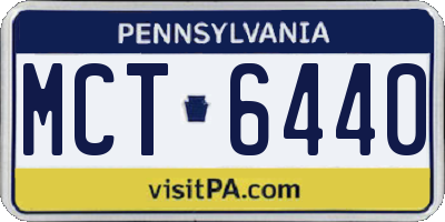 PA license plate MCT6440