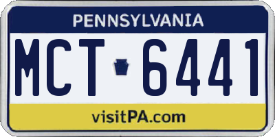 PA license plate MCT6441