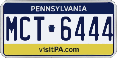 PA license plate MCT6444