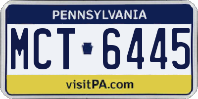 PA license plate MCT6445