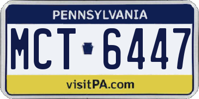 PA license plate MCT6447