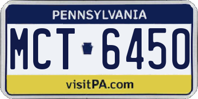 PA license plate MCT6450