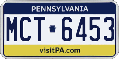 PA license plate MCT6453