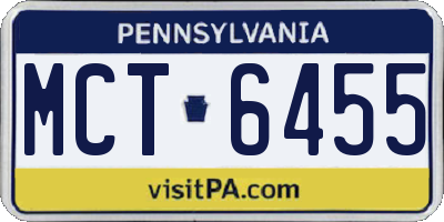PA license plate MCT6455