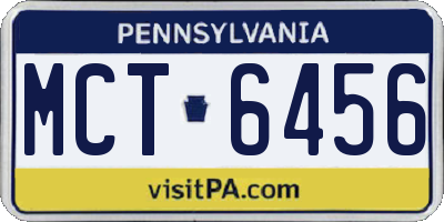 PA license plate MCT6456