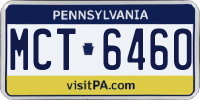 PA license plate MCT6460