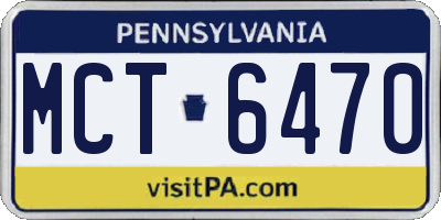 PA license plate MCT6470