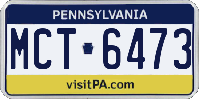 PA license plate MCT6473