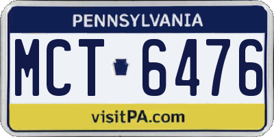 PA license plate MCT6476