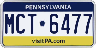 PA license plate MCT6477