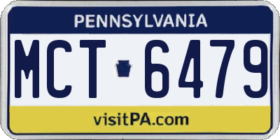PA license plate MCT6479