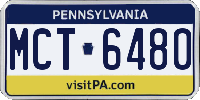 PA license plate MCT6480