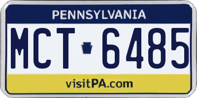 PA license plate MCT6485
