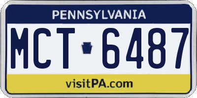 PA license plate MCT6487