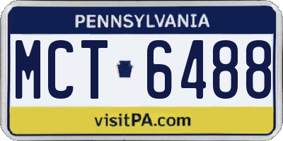 PA license plate MCT6488