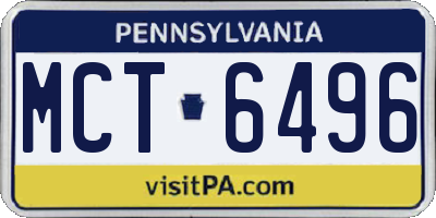 PA license plate MCT6496