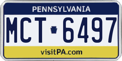 PA license plate MCT6497