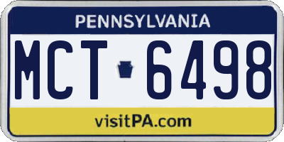 PA license plate MCT6498