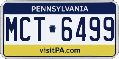 PA license plate MCT6499
