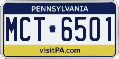 PA license plate MCT6501