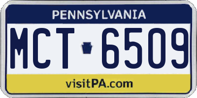 PA license plate MCT6509