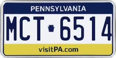 PA license plate MCT6514