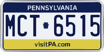 PA license plate MCT6515